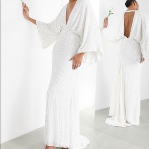 ASOS EDITION Ciara Sequin Kimono Sleeve Dress